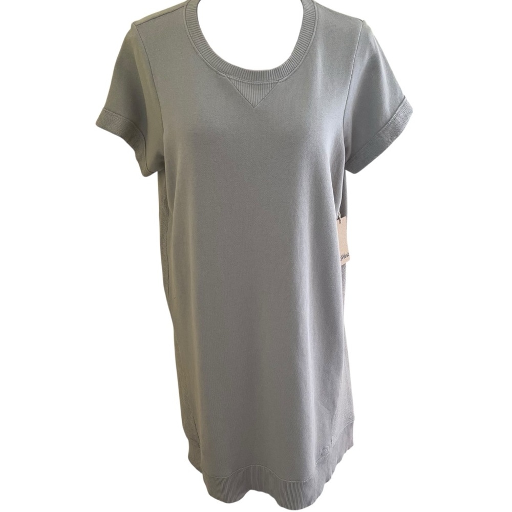 UpWest Light Sage Green Cotton French Terry Short Sleeve Shift Dress L